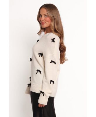 Женский вязаный свитер Voss с бантом в виде лепестков и щенка