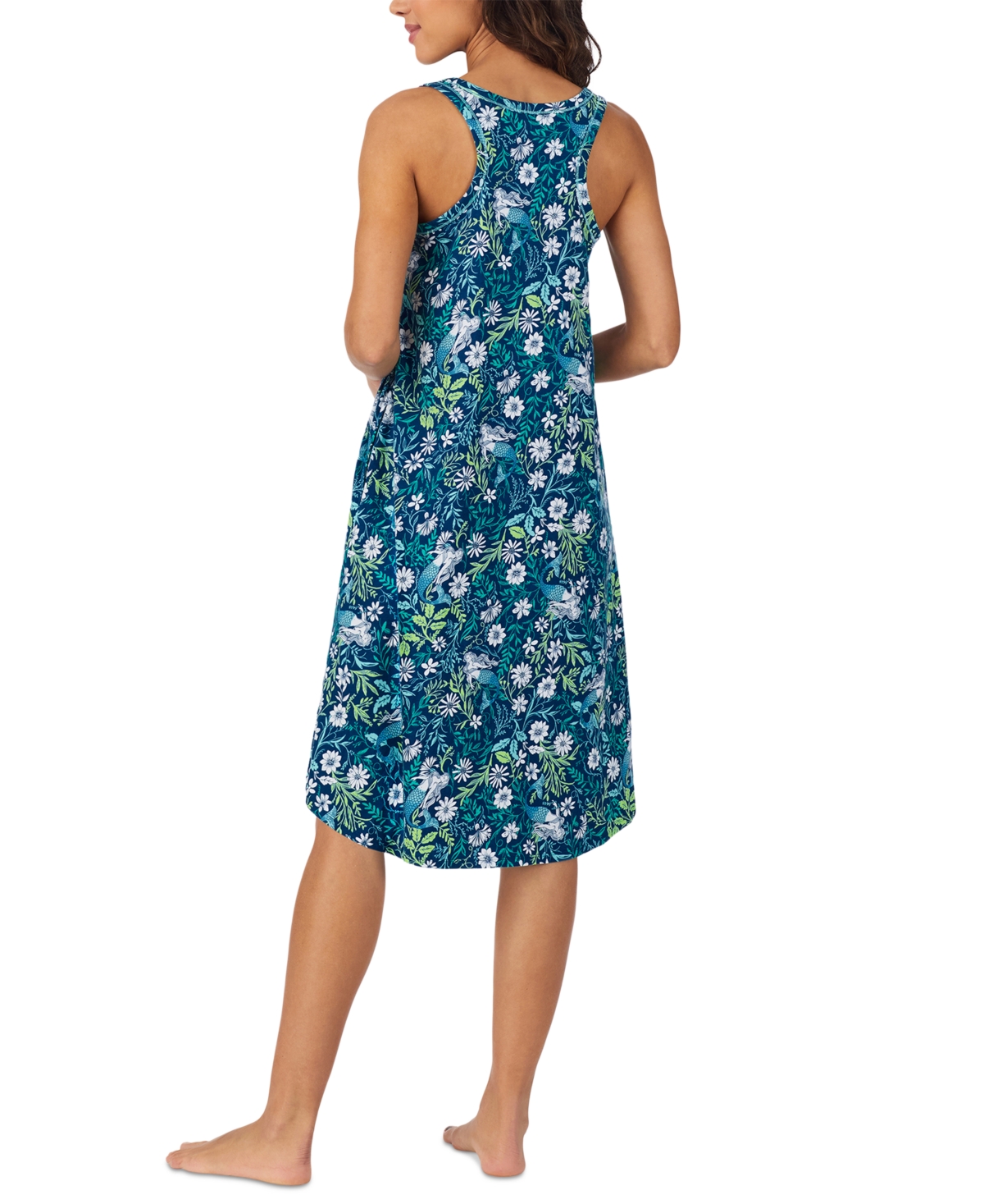 Cuddl Duds Women's Printed Sleeveless Midi Nightgown In Blue