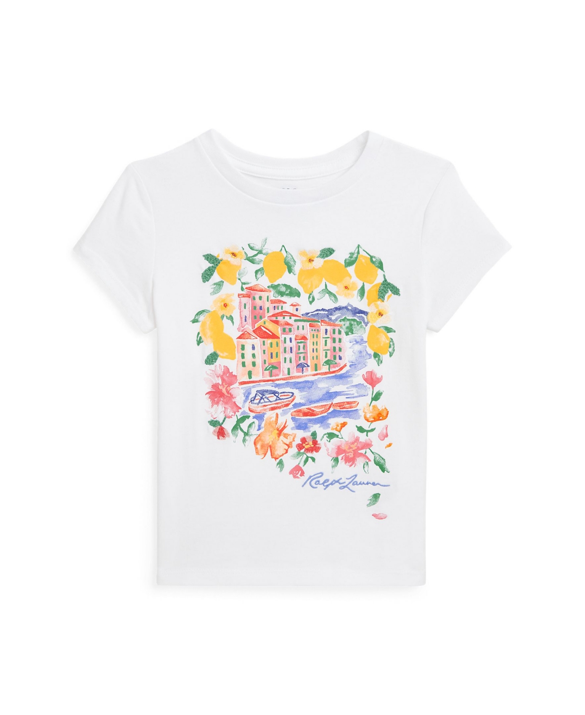 Polo Ralph Lauren Girls Portofino Print T-shirt In White