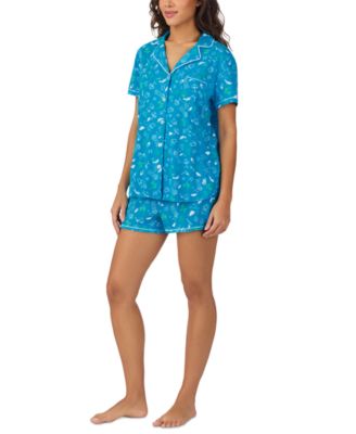 Women's Printed Short-Sleeve Boxer Pajama Set
