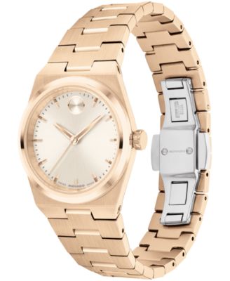 Women's Bold Quest Swiss Quartz Ionic Plated Light Rose Gold Steel Watch, 28mm