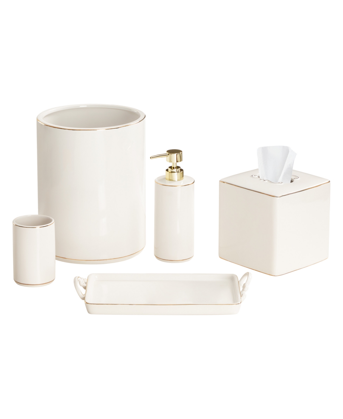J Queen New York Delphine Wastebasket In White