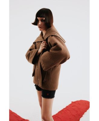 Women's Wool & Cashmere Blend Oversized Puffer Coat