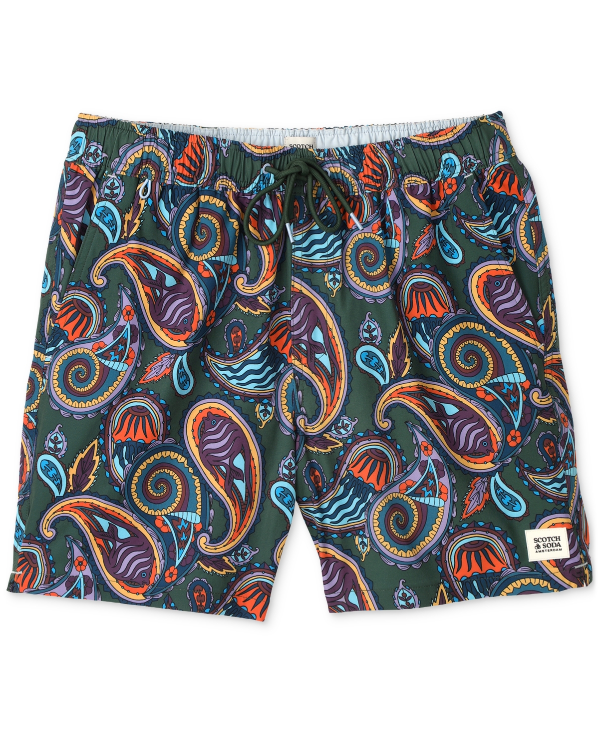 Scotch & Soda Miami Ice Swim Trunks In Gold