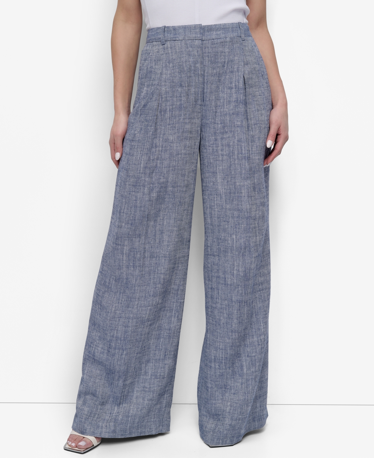 Women's High Rise Wide-Leg Pants - Atlantic Blue/ivory