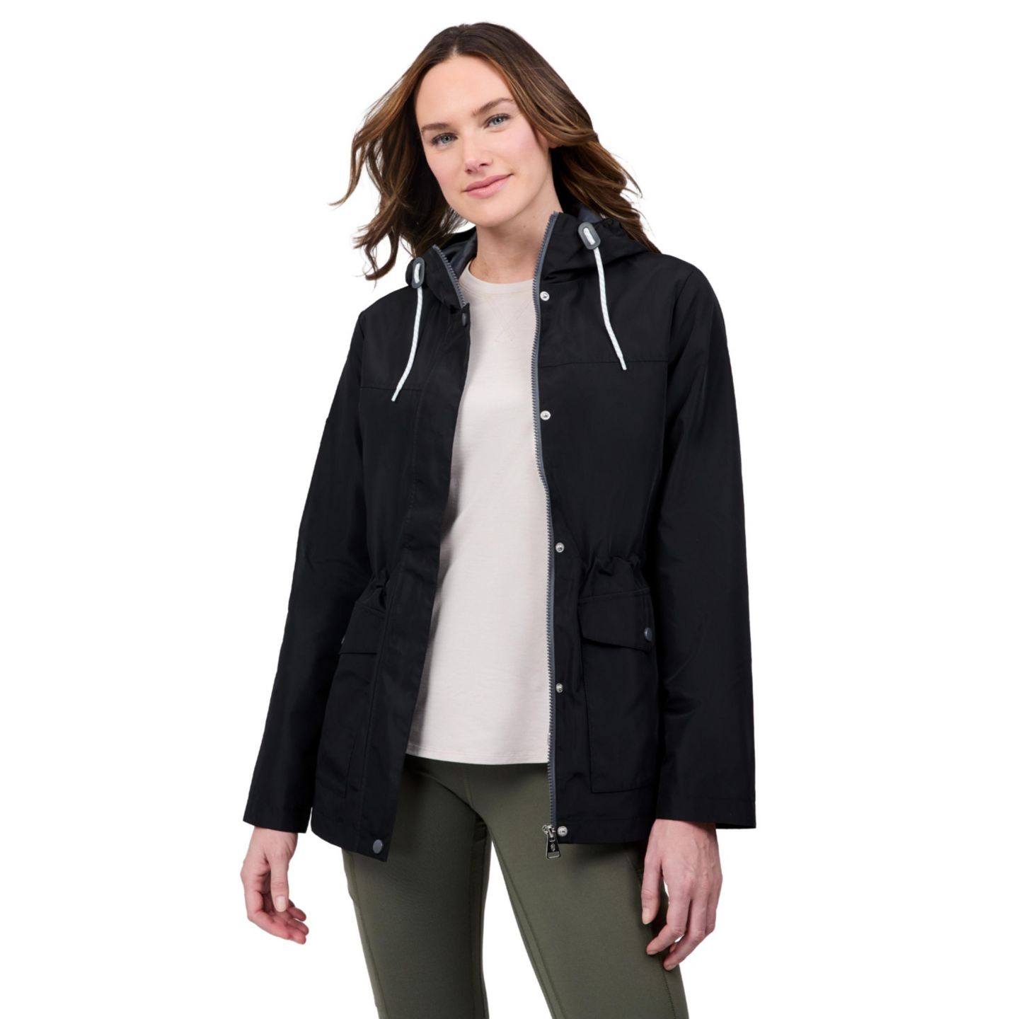 Женская куртка Free Country Rain Away Anorak Rain Jacket, цвет: Чёрный — фото 2