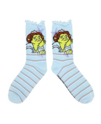 Повседневные носки-лодочки Shrek Women's Fiona & Butterflies синего цвета