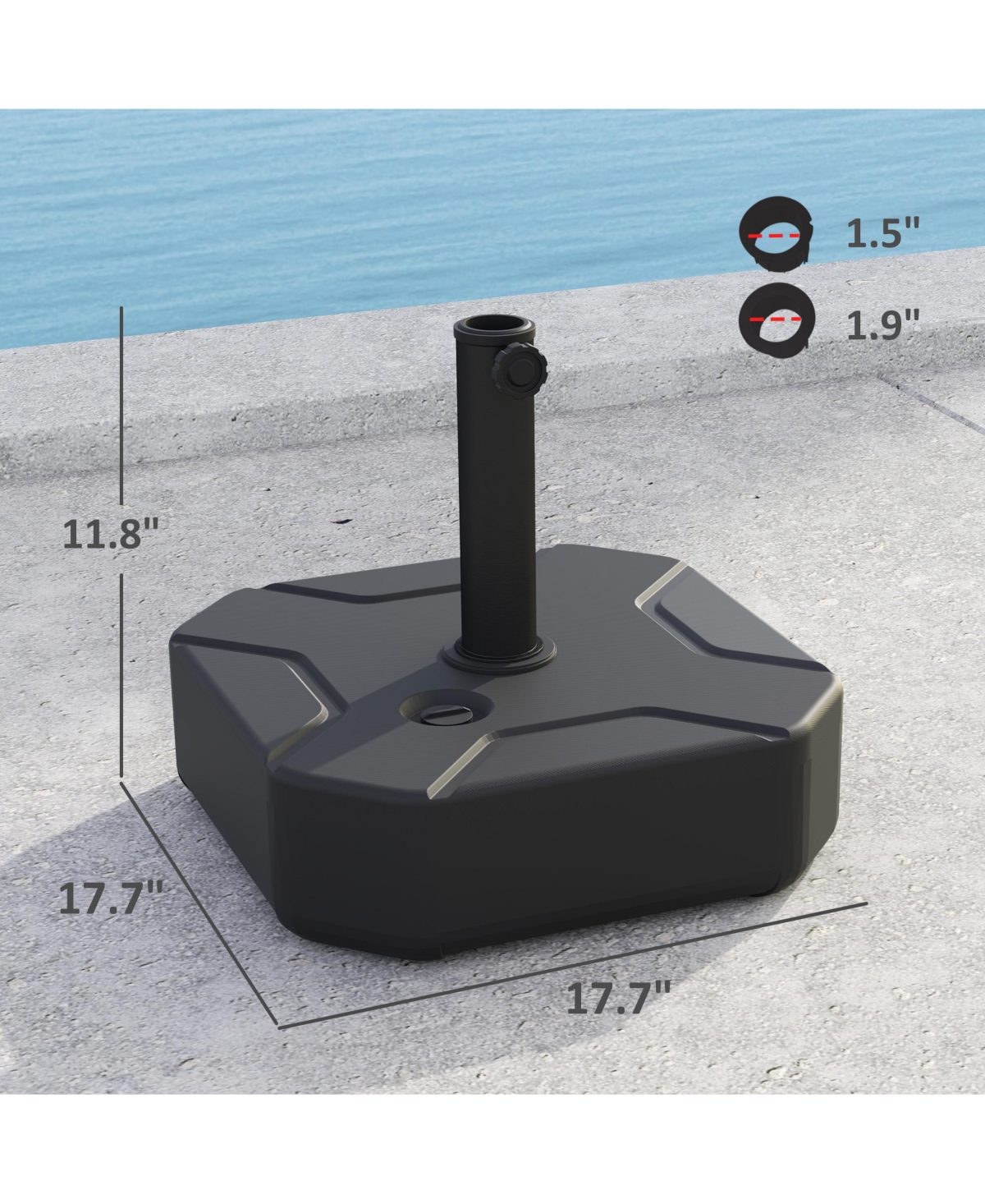 Square Patio Umbrella Base Holder, Outdoor Umbrella Sd, - Brown