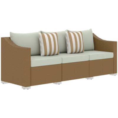 3 Seater Patio Sofa with Cushions and Pillows