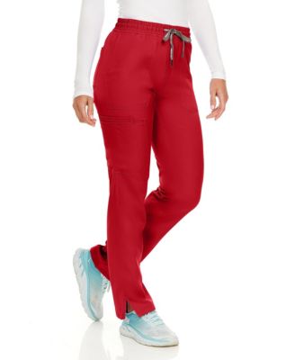 Petite Terri Stretch Straight Leg Six Pocket Cargo Scrub Pants, Ceil, X Large