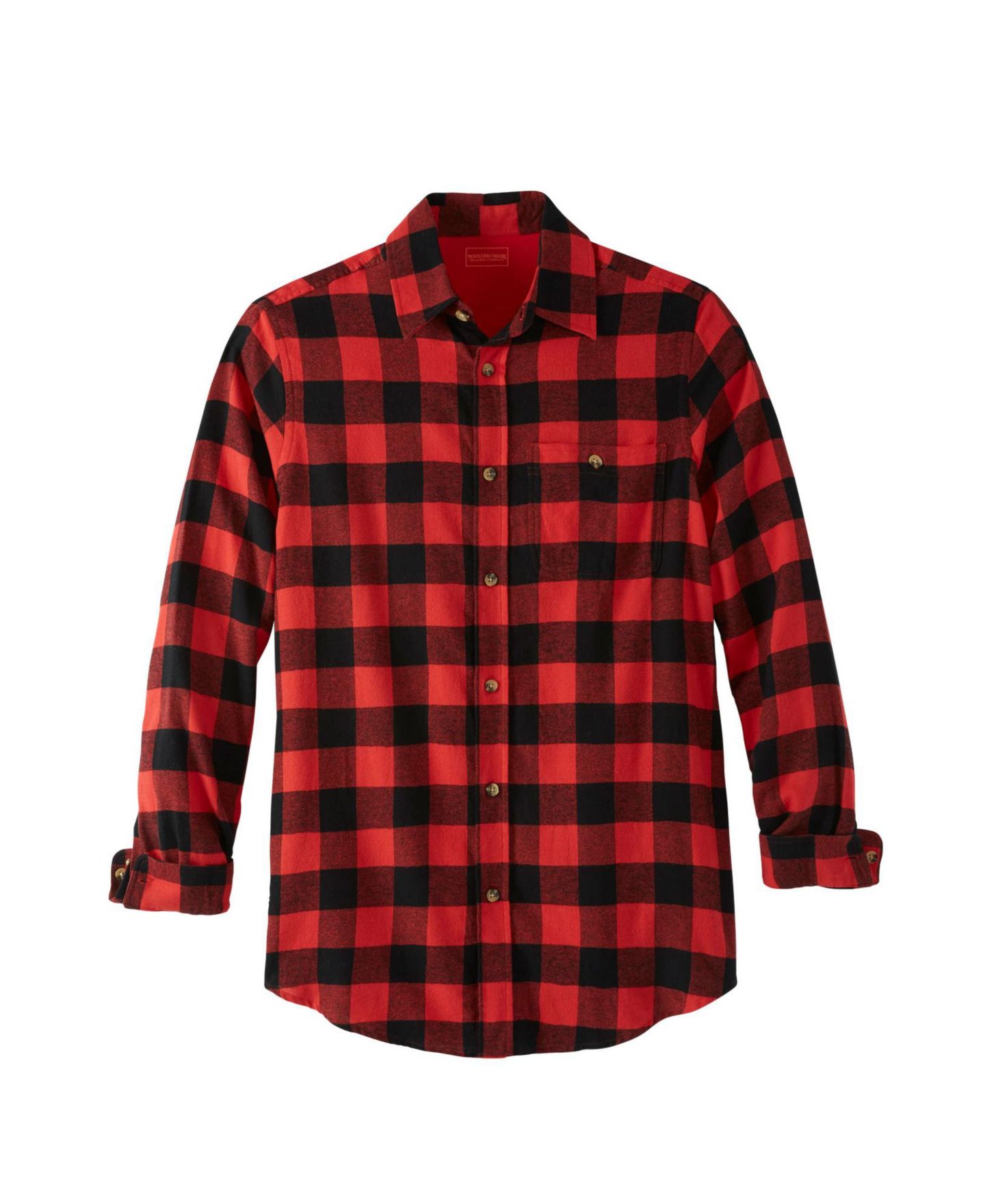 Мужская рубашка Boulder Creek Tall by KingSize by KingSize Flannel, цвет: Красный клетчатый — фото 2