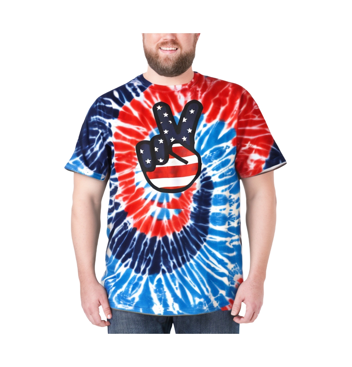 Tall Tie-Dye Graphic Tee - Tie dye smile