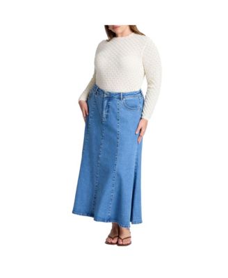 Джинсовая макси-юбка-труба ELOQUII Plus Размера плюс