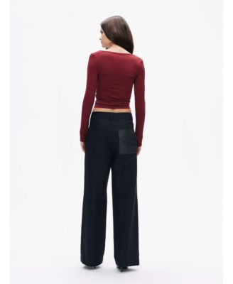 Women's Crew Neck Knit Blouse