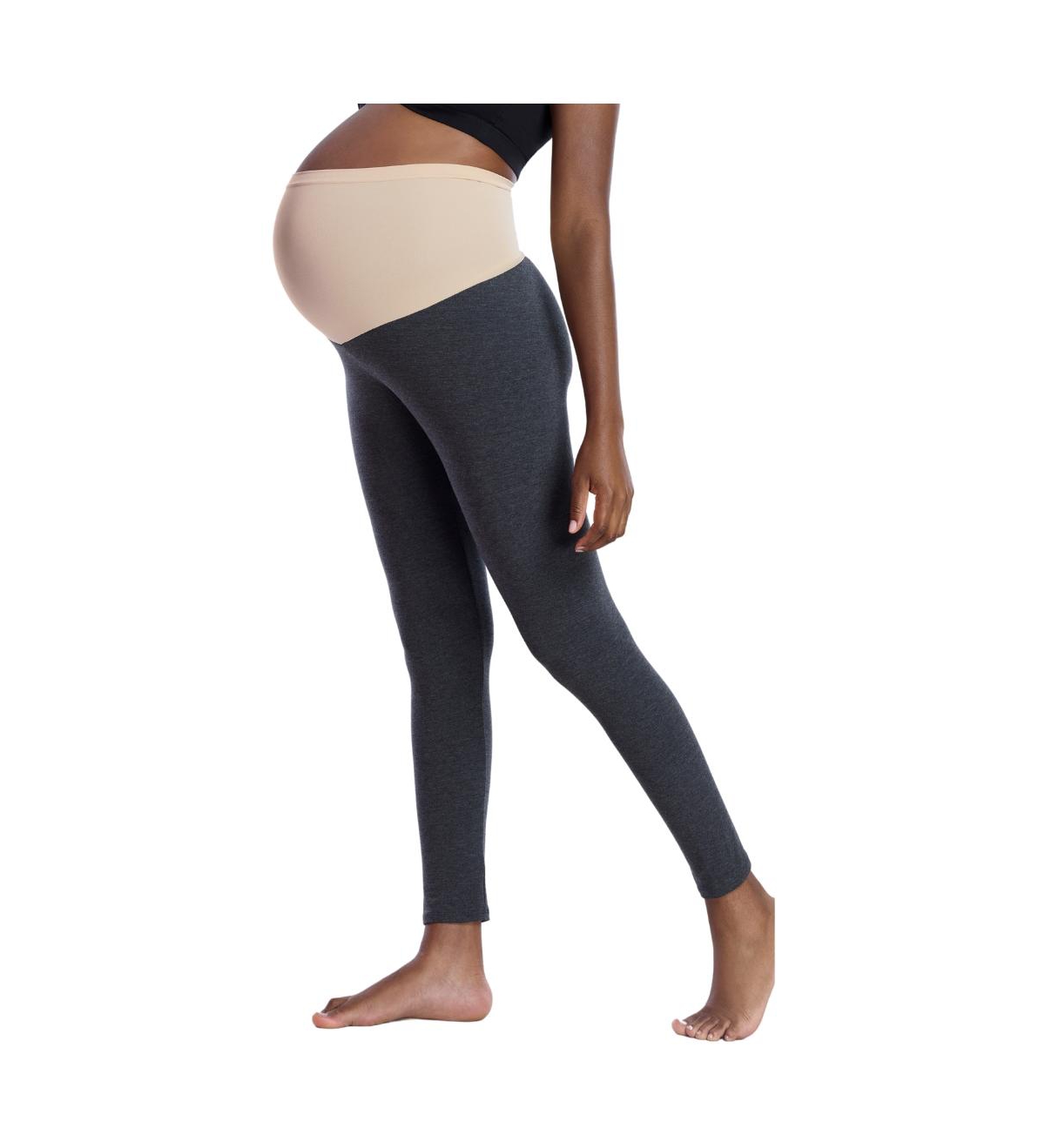 Plus Size Essential Stretch Secret Fit Over the Belly Leggings - Motherhood - Charcoal