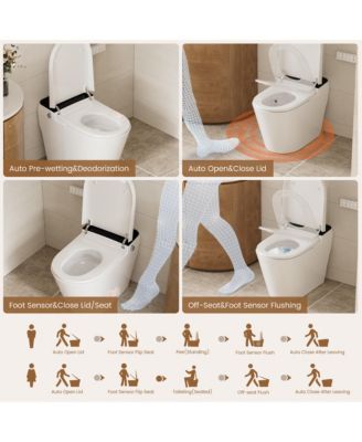 Smart Toilet, Auto Flush, Heated Seat, Tankless One-Piece Toilets For Bathrooms