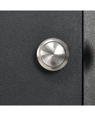 Tall Bathroom Corner Cabinet, Freestanding Storage Cabinet with Doors and Adjustable Shelves, MDF Board, Black