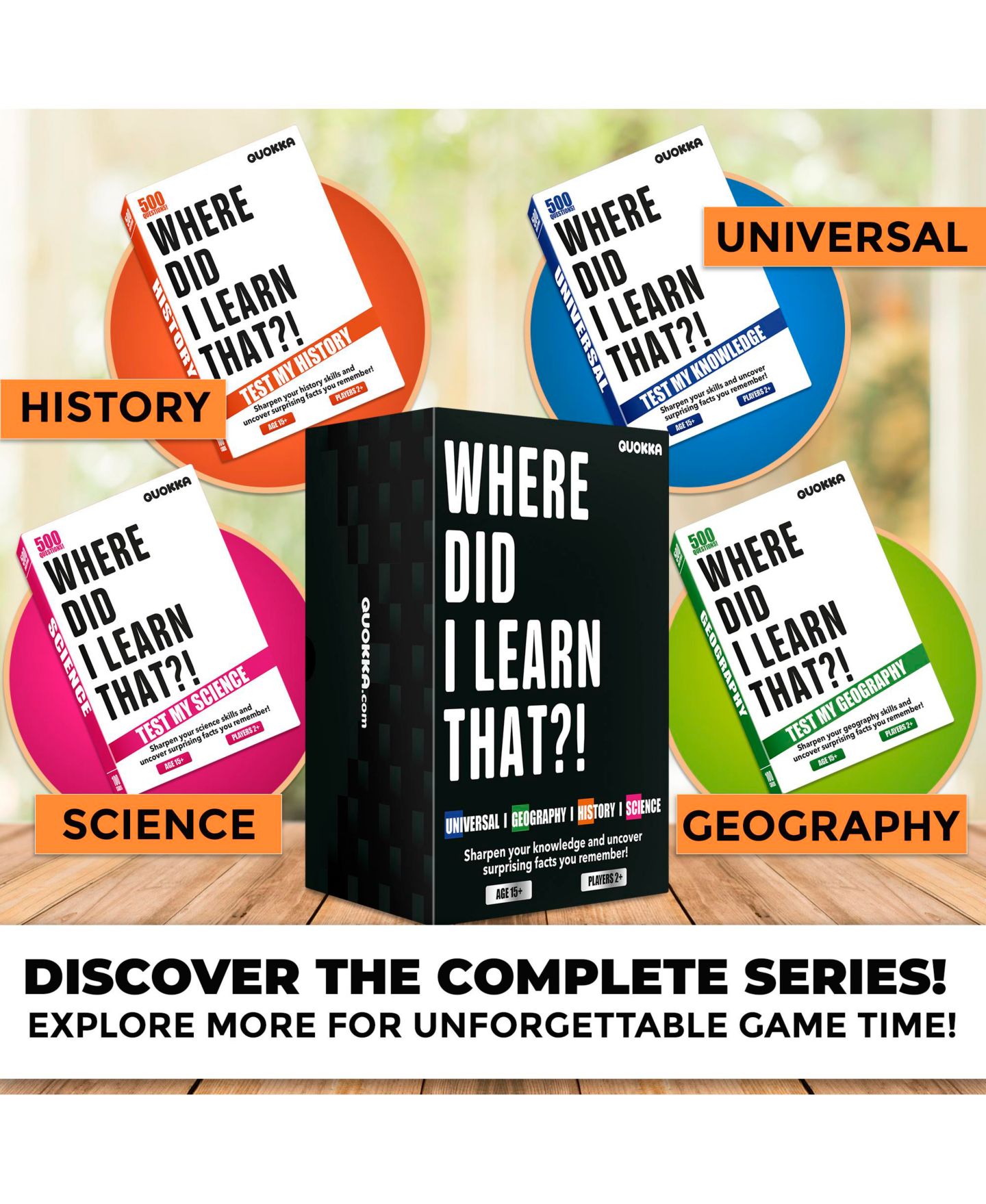 Детская карточная игра Quokka Where Did I Learn That? Science Trivia 500-Question Card Game, Ages 15+, цвет: Geography — фото 6