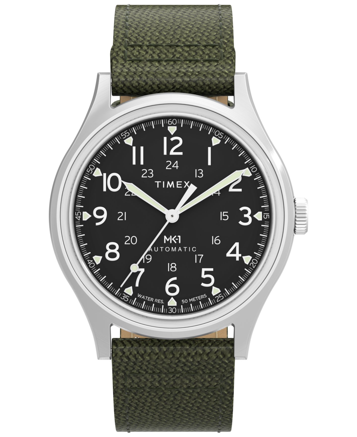 Мужские часы Timex Mechanical Automatic Green Nylon Watch, 40mm — фото 1