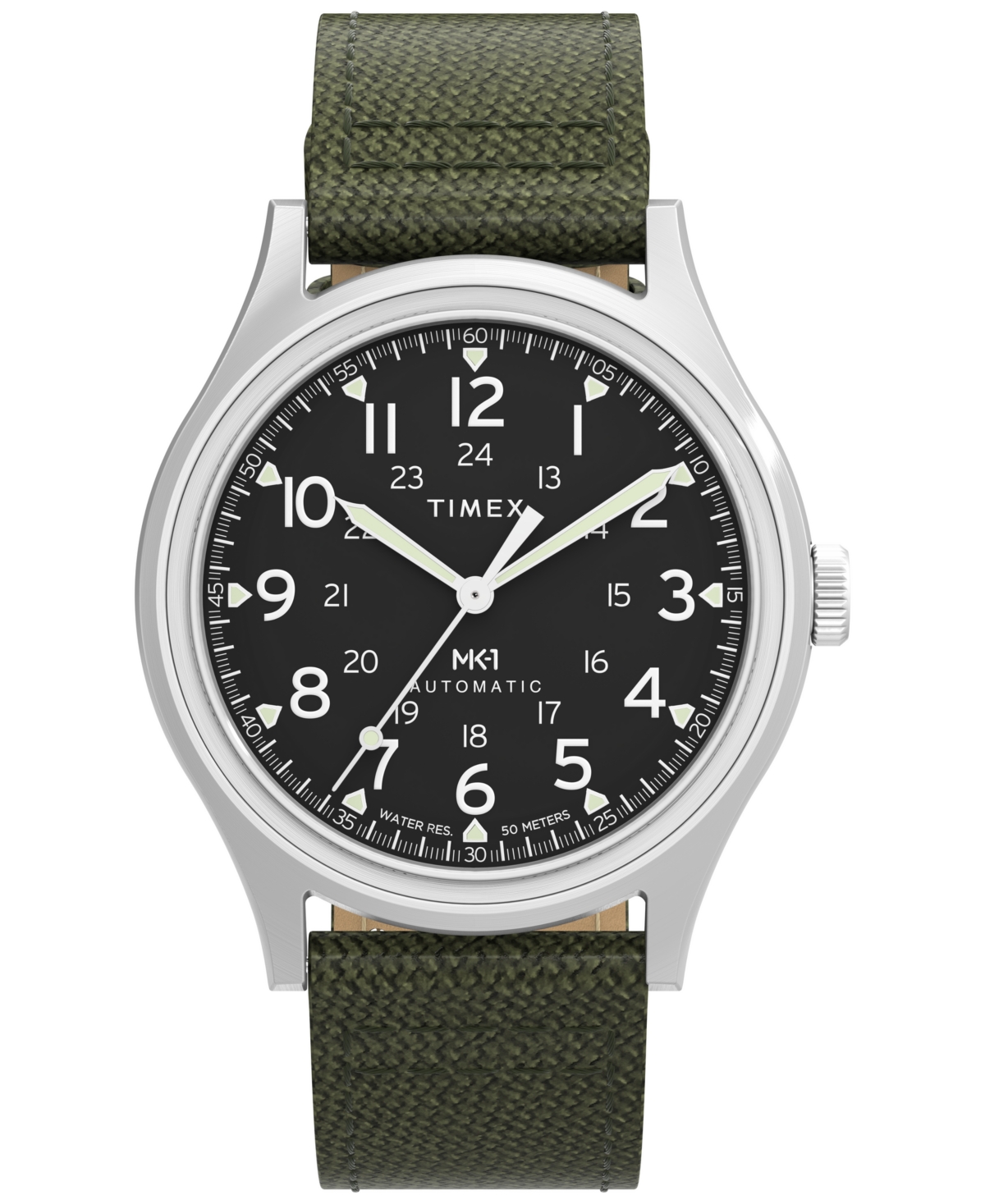 Timex Men's Mechanical Automatic Green Nylon Watch, 40mm