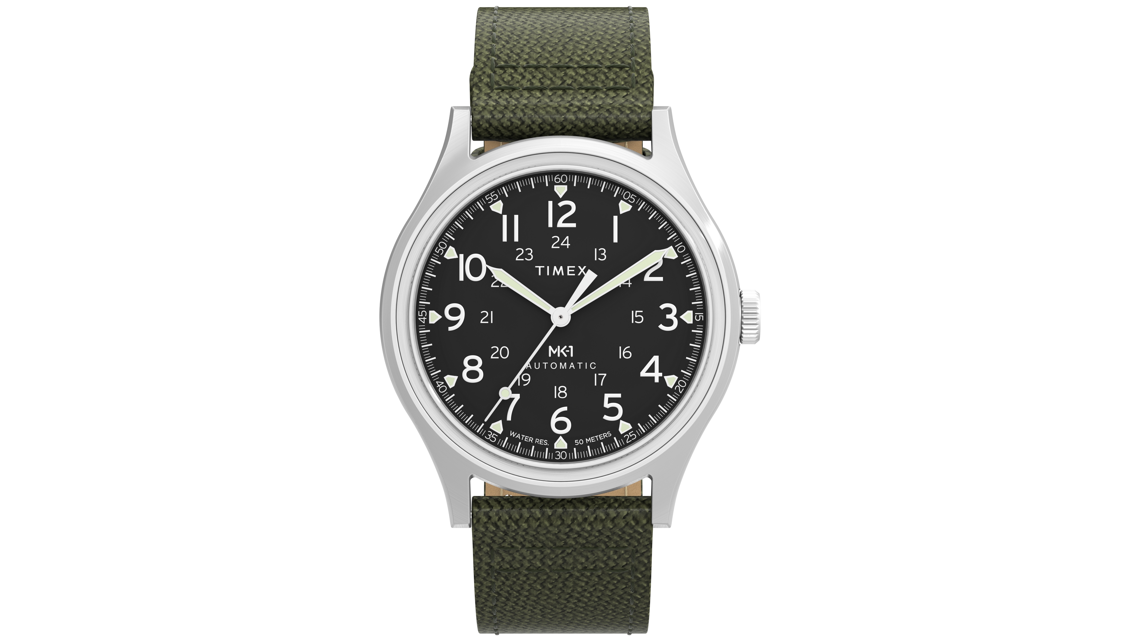 Timex Men's Mechanical Automatic Green Nylon Watch, 40mm