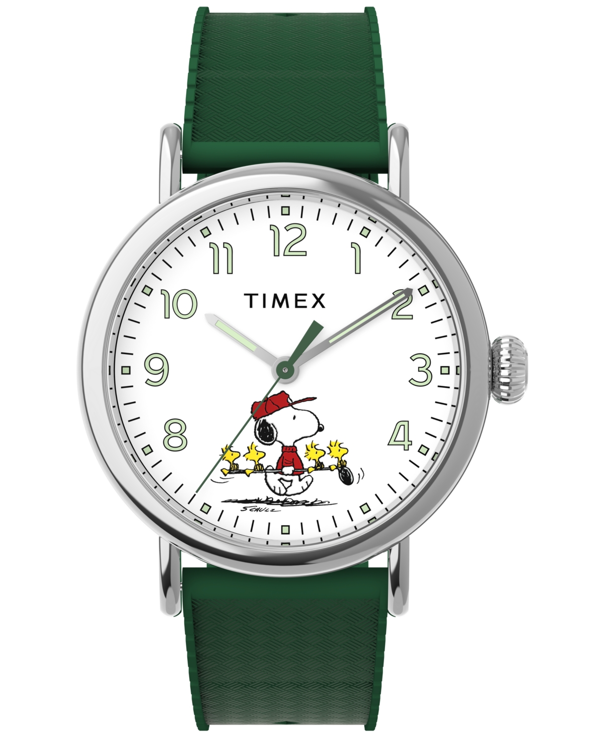 Timex Men's Quartz Analog Green Rubber Watch, 40mm