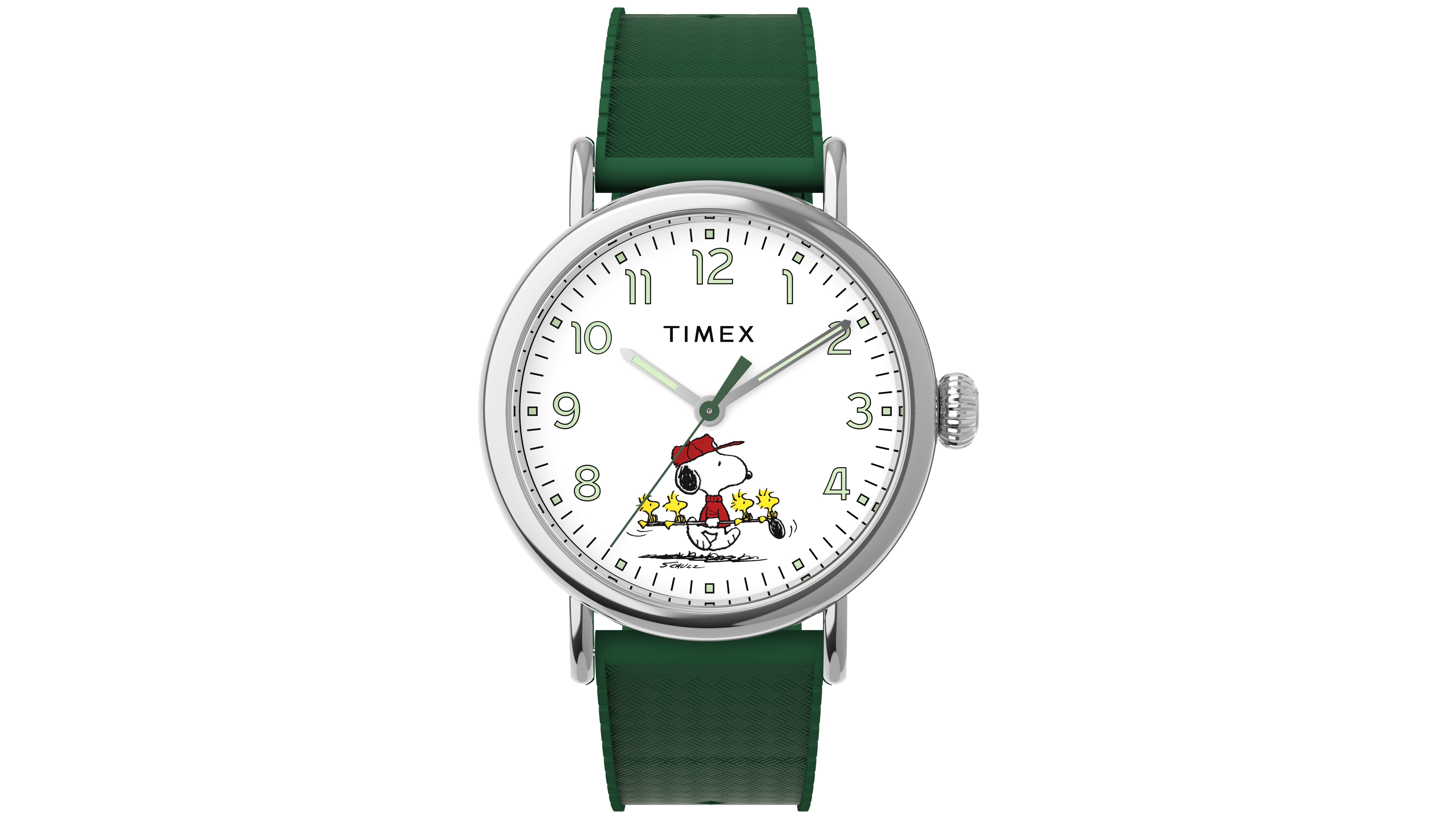 Timex Men's Quartz Analog Green Rubber Watch, 40mm