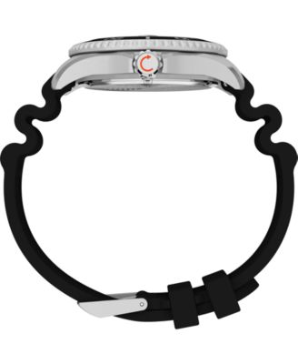 Men's Quartz Analog Black Rubber Watch, 44mm