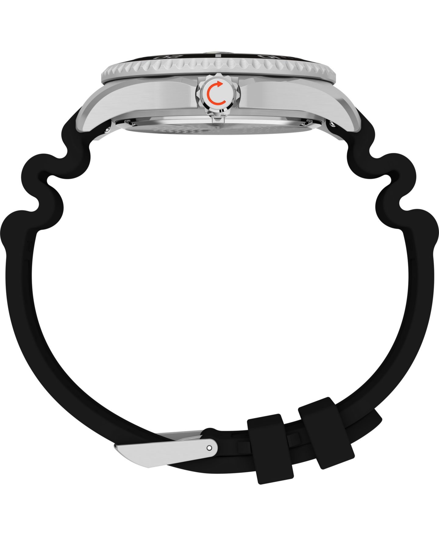 Мужские часы Timex Quartz Analog Black Rubber, 44mm — фото 2