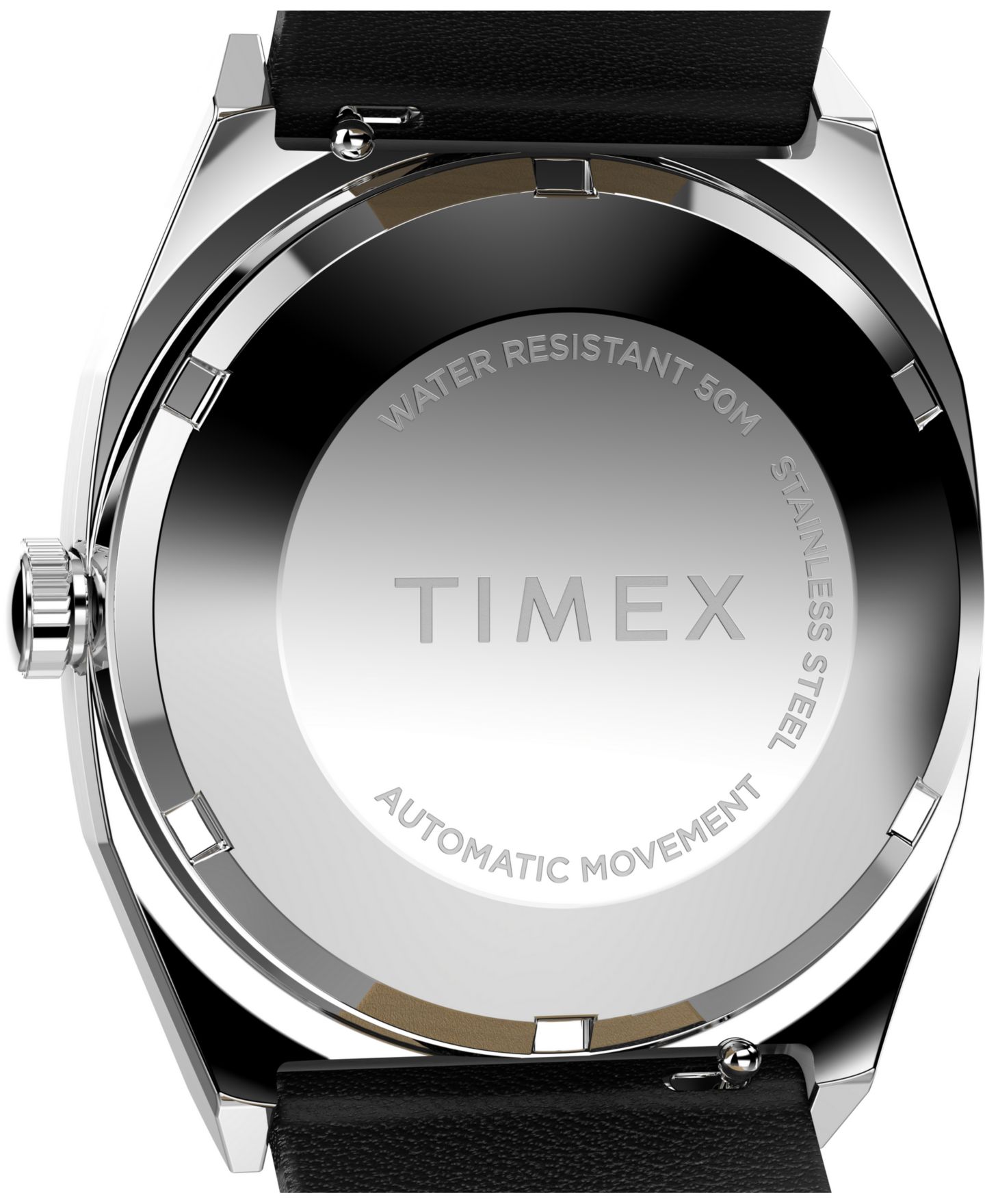 Мужские часы Timex Mechanical Automatic Black Leather Watch, 34mm — фото 5