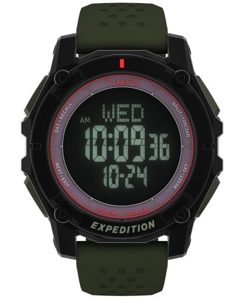 Мужские часы Timex Chronograph Green Silicone Watch, 49mm