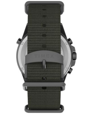 Men's Quartz Analog Green Nylon Watch, 43mm