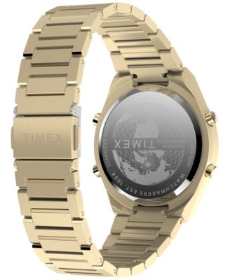 Men's Quartz Digital Gold-Tone Stainless Steel Watch, 39mm