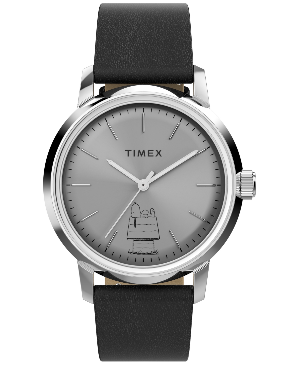 Men's Mechanical Automatic Black Leather Watch, 40mm - Black