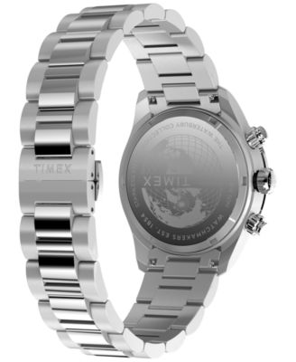 Men's Quartz Analog Silver-Tone Stainless Steel Watch, 39mm