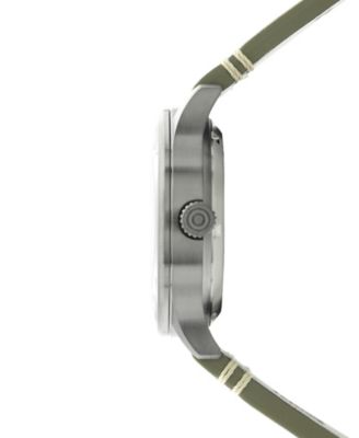 Men's Hawker Hurricane Kent Automatic Gray Leather Strap Watch, 43mm