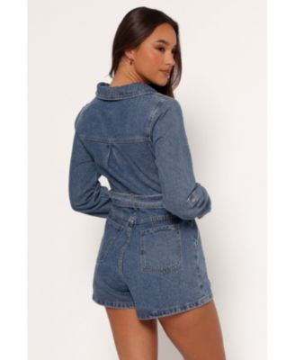 Женский джинсовый комбинезон Brady с лепестками и щенком