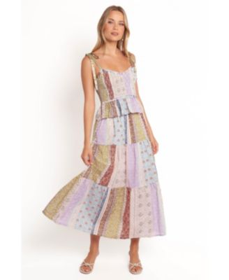 Женская лоскутная макси-юбка Petai в стиле пэчворк с лепестками и щенком