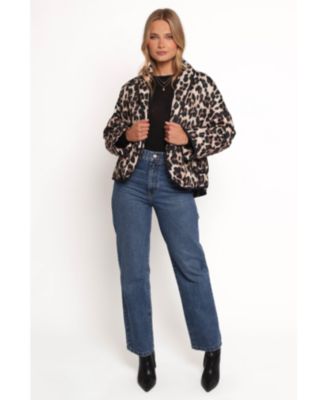 Женская стеганая куртка Marcos с леопардовым принтом в виде лепестков и щенка