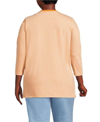Plus Size 3/4 Sleeve Cotton Supima Tunic Top