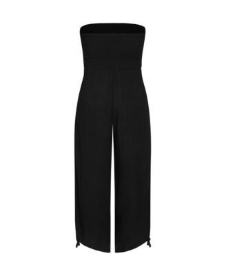 Plus Size Smocked Jumpsuit