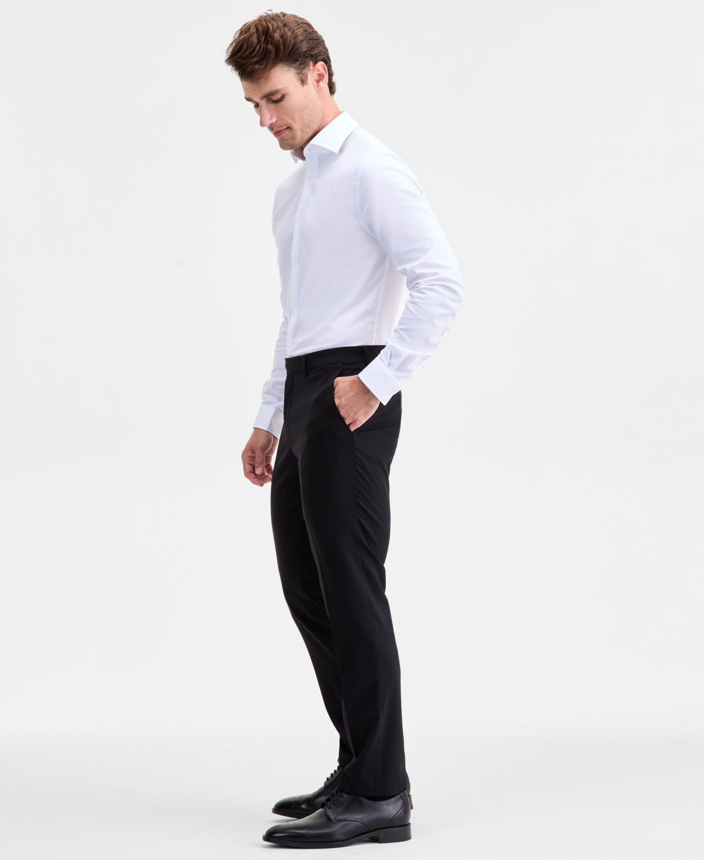 Мужские брюки Ted Baker Modern-Fit Stretch Wool-Blend Suit Separate, цвет: Чёрный — фото 2
