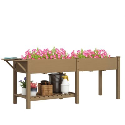 Raised Garden Bed, Wood Raised Planter with Liners,
