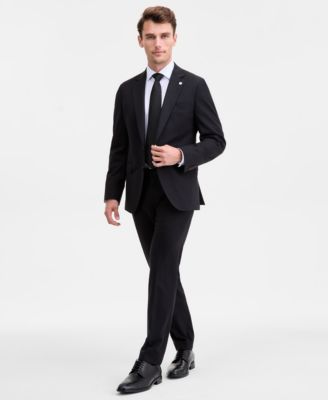 Ted By Ted Baker Mens Modern Fit Black Solid Wool Blend Suit Separates In Black