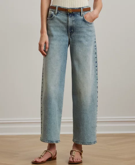 Petite High-Rise Wide-Leg Cropped Jeans - Alicia Wash