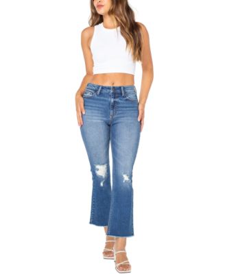 Celebrity Pink - Juniors' Mid-Rise Cropped Kick-Flare Jeans