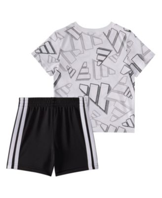 Baby Boys 2-Piece Short Sleeve Printed 3D Logo Toss T-Shirt and Shorts Set