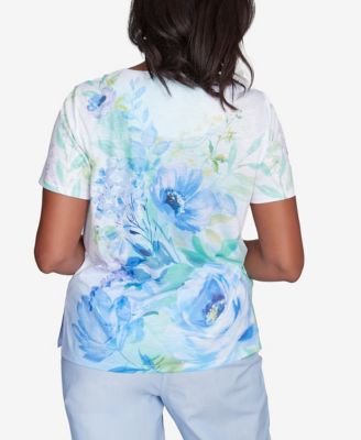 Эффектный топ с цветочным принтом от Alfred Dunner Petite St. Thomas