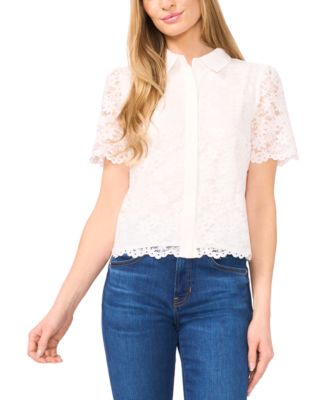 Женская кружевная блузка CeCe и накладные брюки на завязках