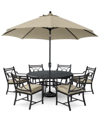 Wythburn Outdoor Dining 7pc Set (60" Round Table & 6 Scroll Dining Chairs), Created for Macy's